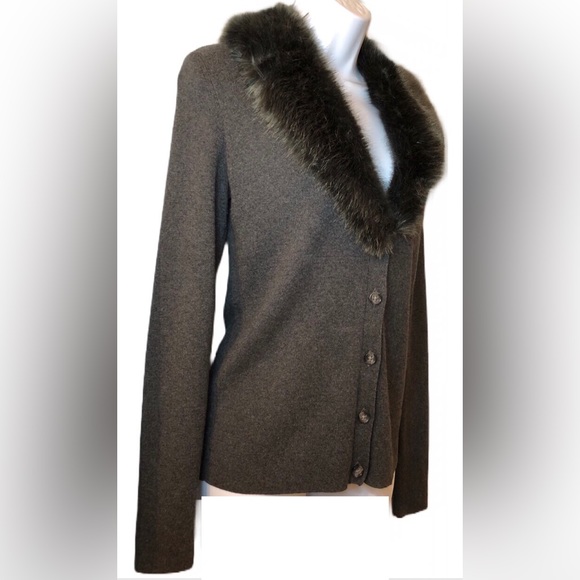 Banana Republic Fur-Trimmed Cardigan - Picture 2 of 6